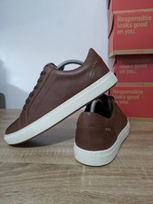 marks and spencer  Minimalist Brown Leather Trainers Shoes Size UK 9