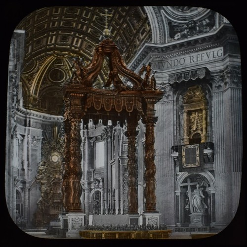 Antique magic lantern slide - lantern,