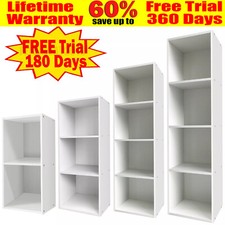 Cube 2 3 4 5 Tier Wooden Bookcase Bookshelf Storage Shelf Unit Display Stand