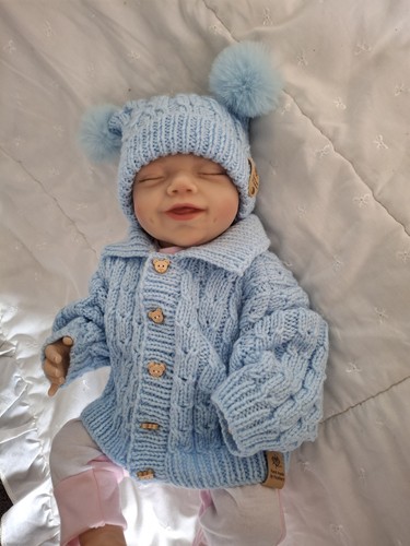 Baby cardigan with matching - dk,