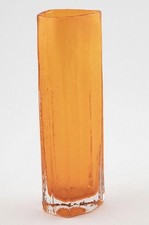 Whitefriars Cucumber Vase  Geoffrey Baxter Tangerine Orange Pattern Number 9679