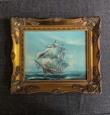 Rupert HYDAN Ship At Sea Signed Original Oil On Board Framed
