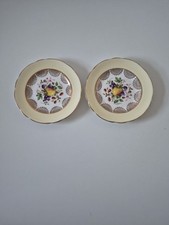 HARROWBY BONE CHINA yellow & gold Floral Tea Saucer Plate circa. 1940-1970