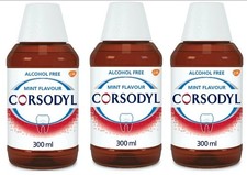 3x Corsodyl Mouthwash Gum Disease Treatment Mouthwash Alcohol Free 300ml Mint