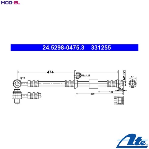 Brake hose 5298 0475 - brake, for