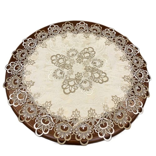 Luxury white round tablecloth - luxury,