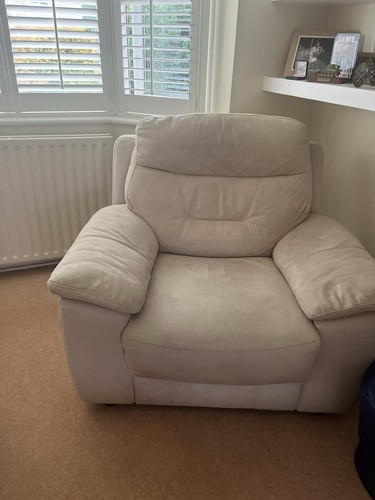 Dfs beige suede - suede, armchair