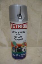 Tetrion Silver Chrome Easy Spray All Purpose Spray Paint 400ml Broken Lid Unused
