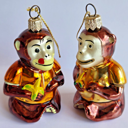 Radko style blown glass monkey - blown,