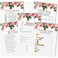 5 Games PACK Advice Bridal Shower Bingo Game cards Hen party  Wedding games