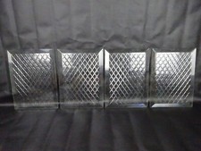 Set of 4 reclaimed antique prism pressed glass panels