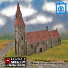 Medieval Church Tabletop Gaming Terrain 3D Print 10/15/20/OO Gauge/28/32MM