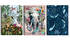 Animal Note Book A5 Spiral Bound Lined Ruled Paper Writing Pad Journal Office