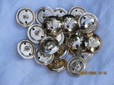 20X Queens Own Highlanders Buttons, Anodised Aluminium Staybright, Firmin, 25Mm