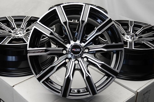 16x7 black wheels rims lugs - black,