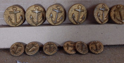 Antique navy buttons - navy, very