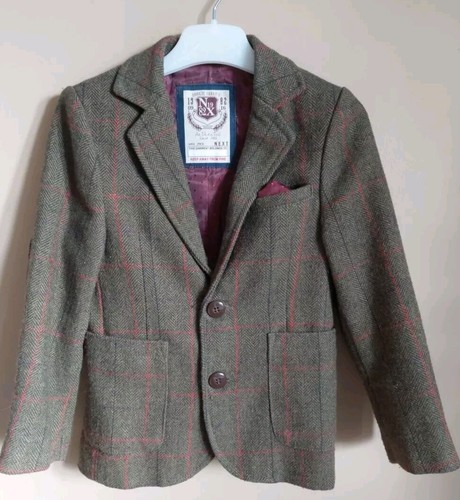 Next boys green tweed blazer - next,