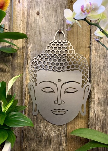 Buddha head steel wall art - buddha,