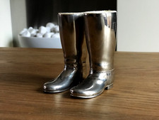 VINTAGE PAIR GRENADIER SILVER PLATED RIDING BOOTS 1-1.1/2 OZ MADE IN ENGLAND