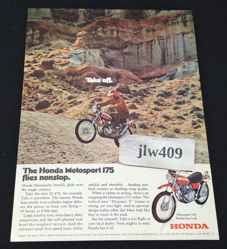 Vintage 1970 honda motosport - honda,