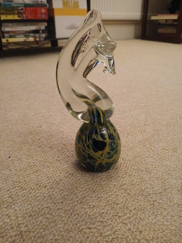 Vintage mdina glass - mdina, seahorse