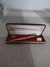 Real Diamond Cut Ballpoint Pen and Cufflinks Set