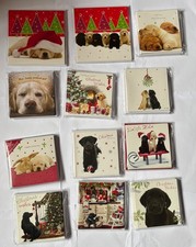 Pack of 5 or 10 Christmas cards choice of 12 Black Yellow Labrador Dog designs