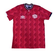 UMBRO PRO TRAINING 90s Vintage Football Shirt Red Retro Diamond Pattern L