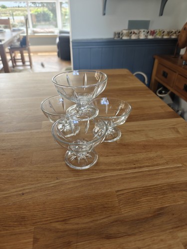 Vintage glass stem - , footed