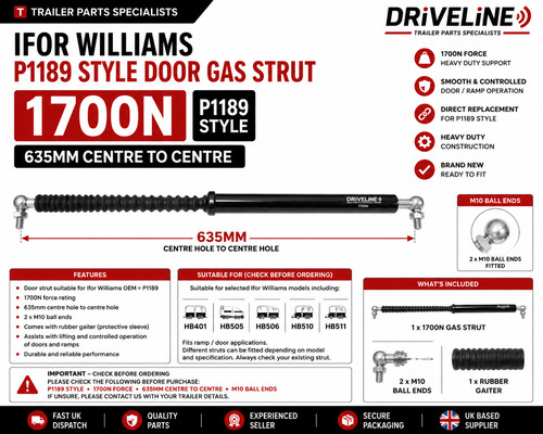 Ifor williams p1189 door gas - door,