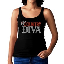 Country Diva Ladies Rhinestone Vest - Cowgirl Line dancing Farmgirl