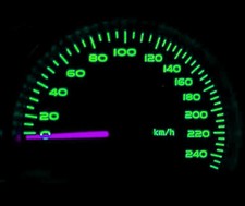 Green led dash speedo - led,