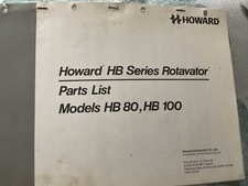 howard HB series rotavator parts list models HB 80, HB 100