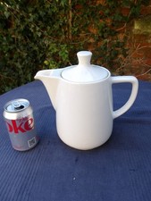 White ceramic tea coffee pot - white,