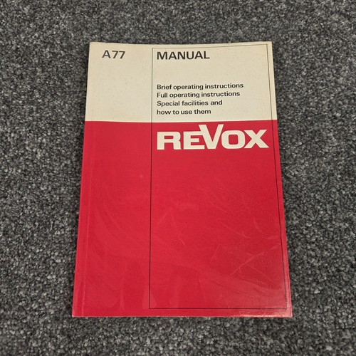 Original revox a77 operating - original,