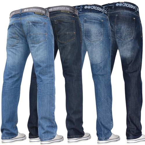 Crosshatch straight leg jeans - leg,