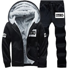 Men's Winter Tracksuit Set – Fleece Hoodie & Joggers, Warm & Casual Outfit
