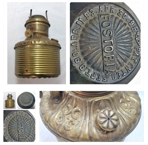 Fostoria oil lamp - lamp, brass