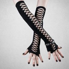 Black Gothic Lace Up Arm