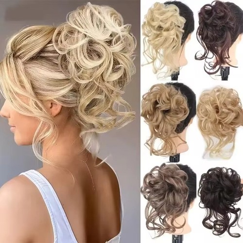Large messy bun scrunchie - bun, hair