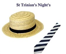 Straw boater hat tie - boater,