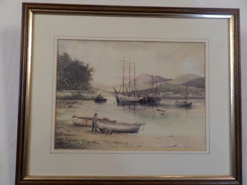 Signed framed print old - print,
