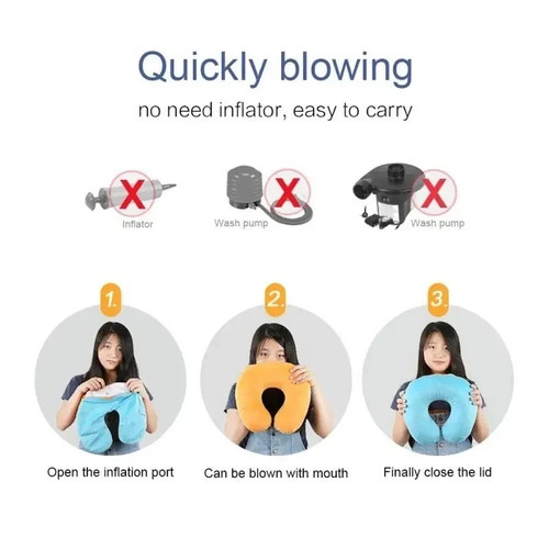Inflatable travel neck pillow - neck,