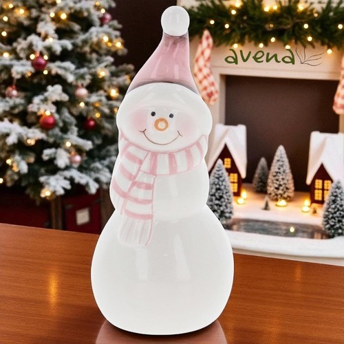 Christmas pink snowman - christmas,