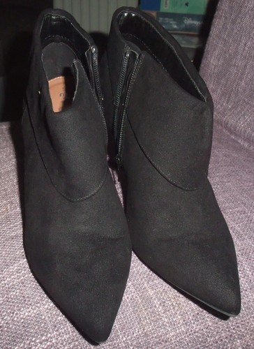 Black faux suede stiletto - suede,