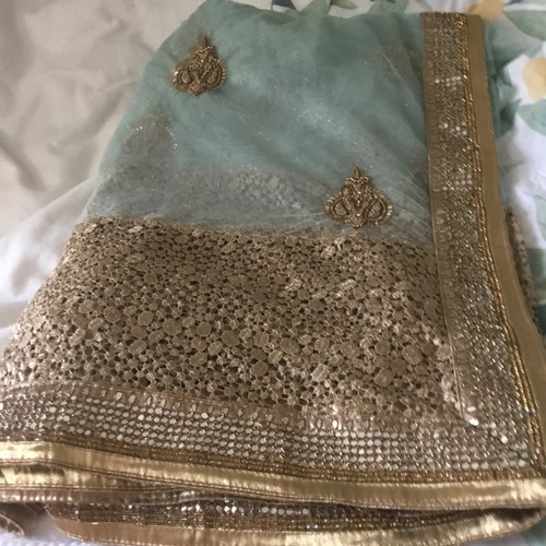 Stunning light blue saree with - stunning,