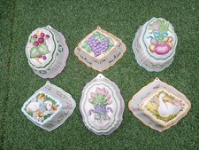 6 Le Cordon Bleu Ceramic Jelly Moulds Franklin Mint 1986. Super Condition