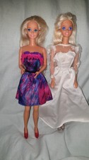 Vintage 1990s BARBIE Dolls Bride & Bridesmaid Set - Blonde Hair - Wedding Dress