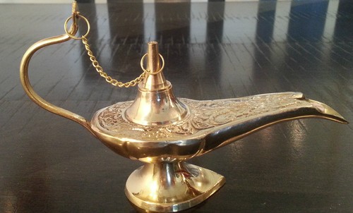 Brass aladdin lamp - aladdin, oil