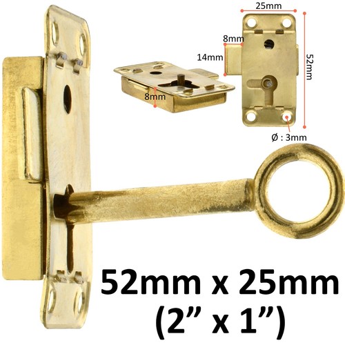 Brass cabinet lock key set - brass,